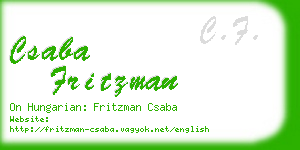 csaba fritzman business card
